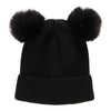 Women's Knit Beanie with Pom Poms
