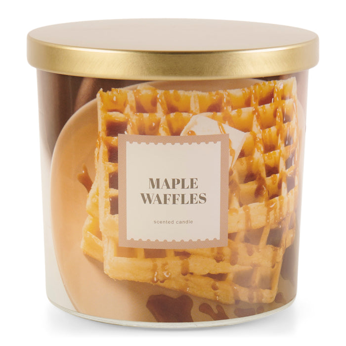 Chandelle en pot de verre, gaufre à l’érable, 14 oz
