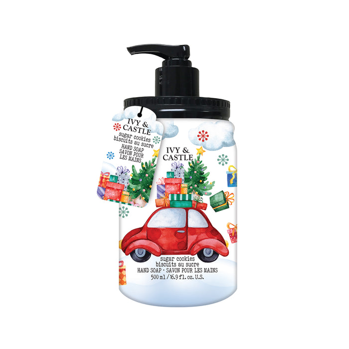 Ivy & Castle Christmas Mason Jar Hand Soap, Assorted, 500 ml