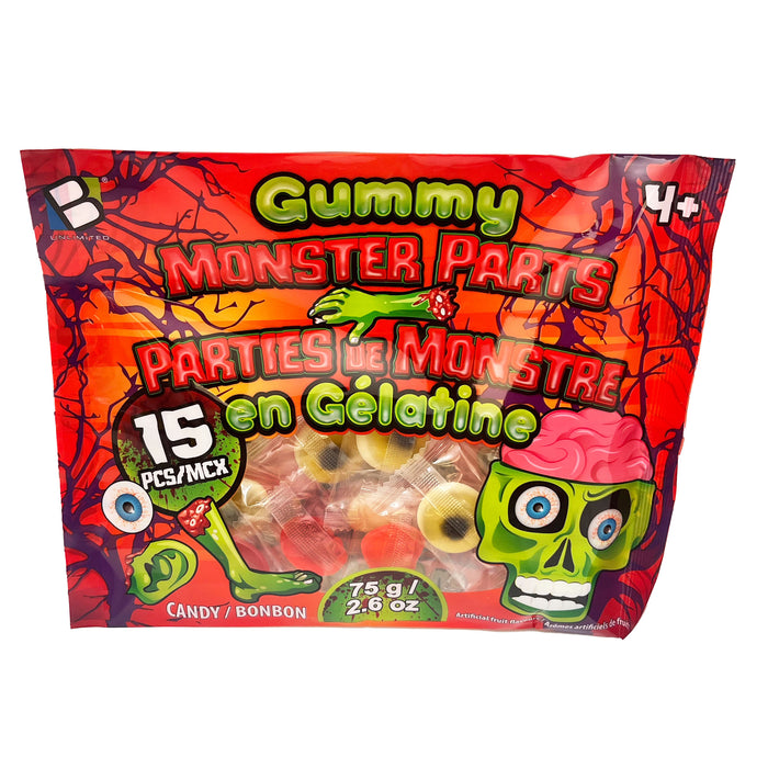 Parties de monstre en gélatine, 75 g, emb. de 15