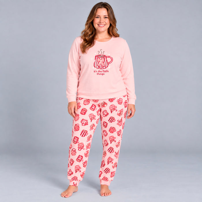 Carisma Women's Plus Velour PJ Set, 2-Piece