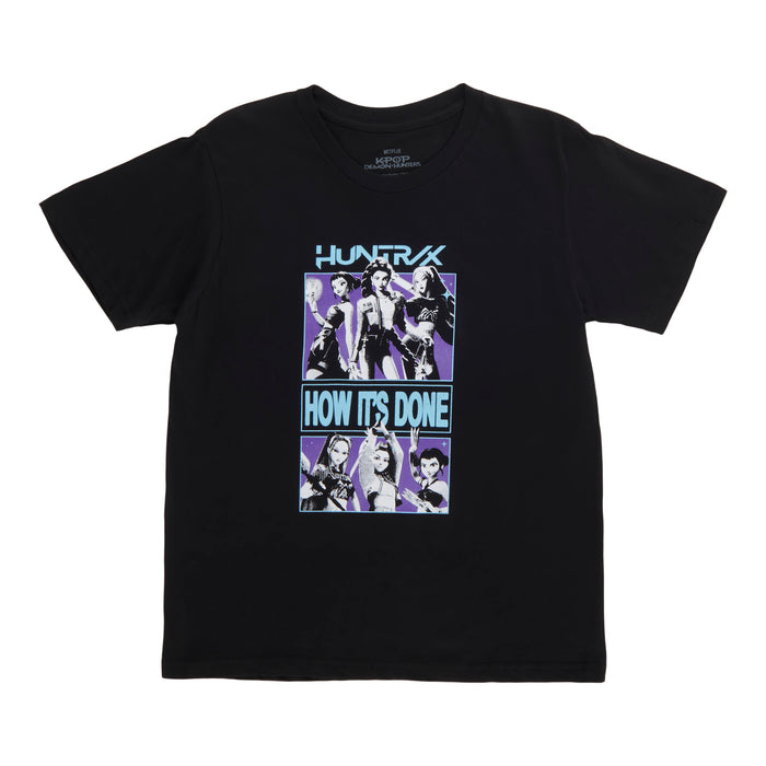 T-shirt à manches courtes Les Guerrières de la K-pop (KPop Demon Hunters) sous licence pour filles