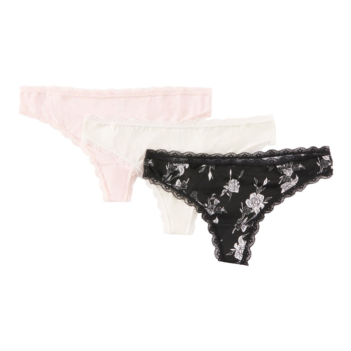 mySTYLE Women's Thongs, 3-Pack