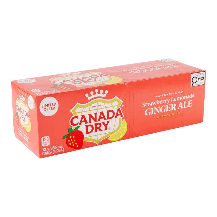 Soda gingembre Canada Dry Strawberry Fruit Splash, emb. de 12, 355 ml