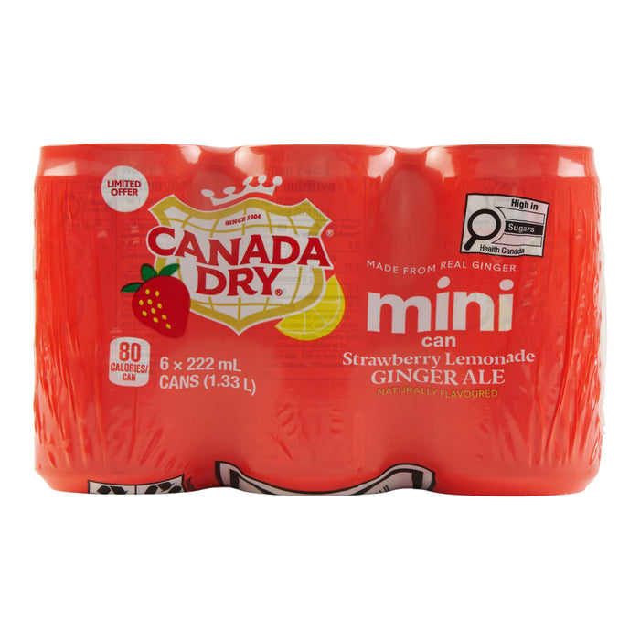 Canada Dry limonade à la fraise et soda au gingembre, emb. de 6, 222 ml