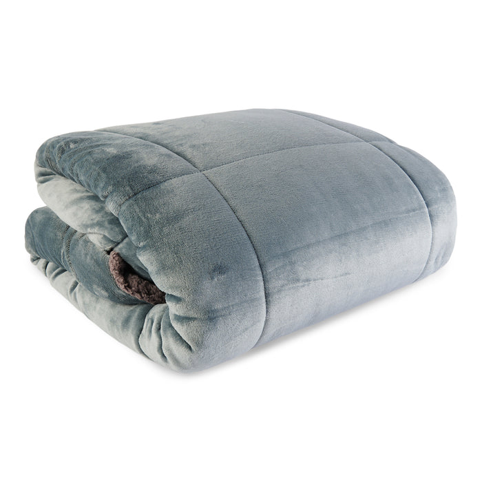 Flannel Sherpa Comforter, Double, Assorted, 1 Piece