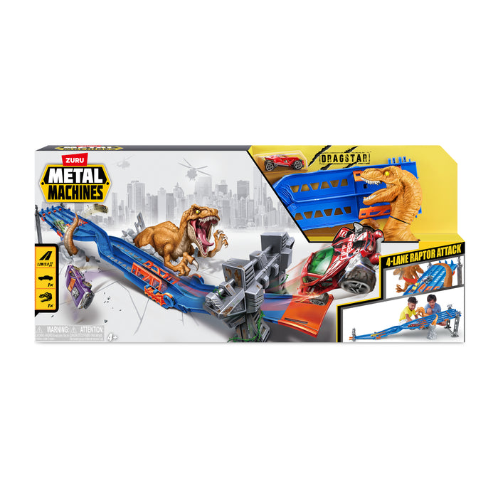 Metal Machines 4-Lane Raptor Attack Track Set Playset