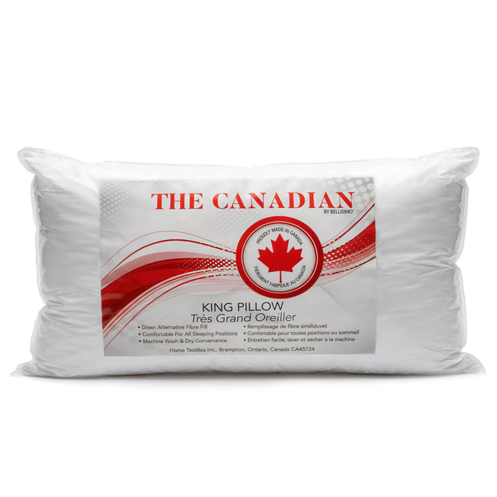 Bellisimo Canadian Cotton Pillow, King, 20-in x 36-in.