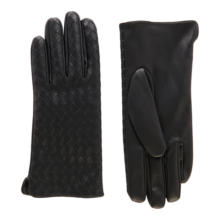Women's Woven Leather Gloves