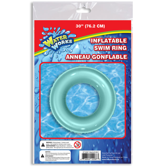 Inflatable Frosted Swim Ring, 30-in x 30-in.