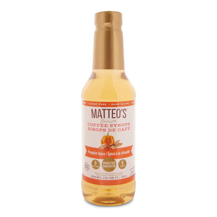 Matteo's Pumpkin Spice Coffee Syrup Sugar Free, 325 ml