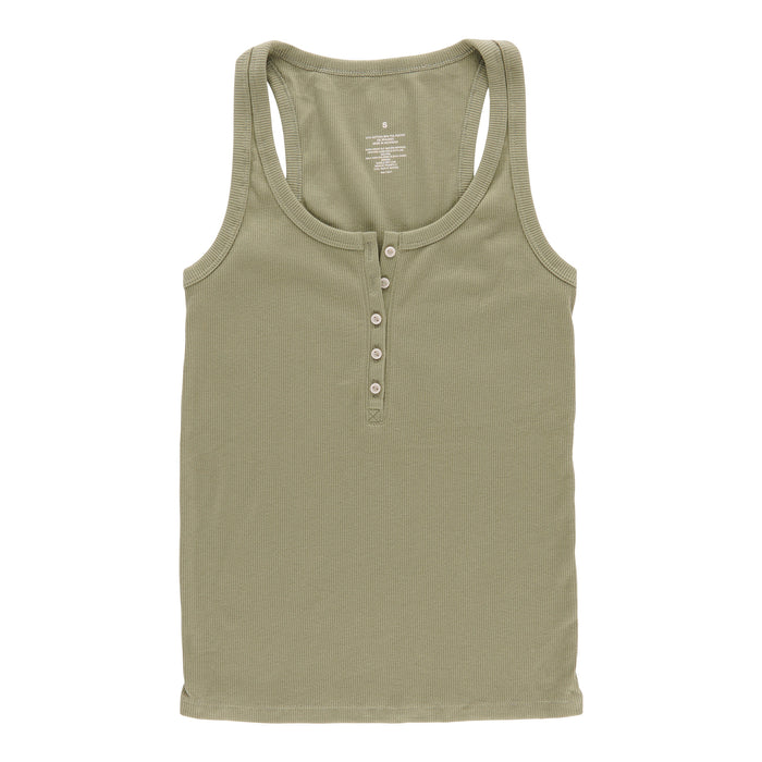 Women's Ribbed Henley Tank Top, Assorted