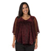 lily morgan Women's Plus Shimmer Chiffon Overlay Top