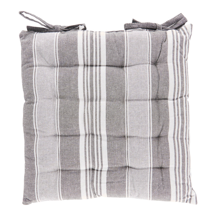 Chair Pad,  Black Stripes, 16-in x 16-in.