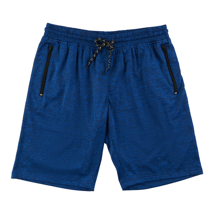 Short à enfiler en tissu mélangé avec poches à fermeture éclair pour hommes