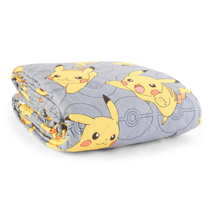 Pokémon Licensed Quilted Blanket, Pikachu, Queen, 90-in x 90-in.