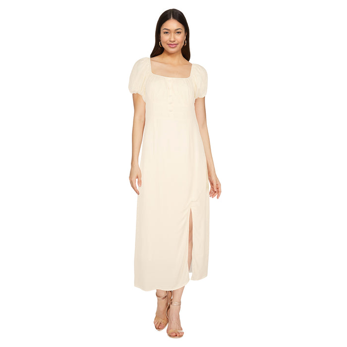 mySTYLE Women’s Puff Sleeve Woven Midi Dress