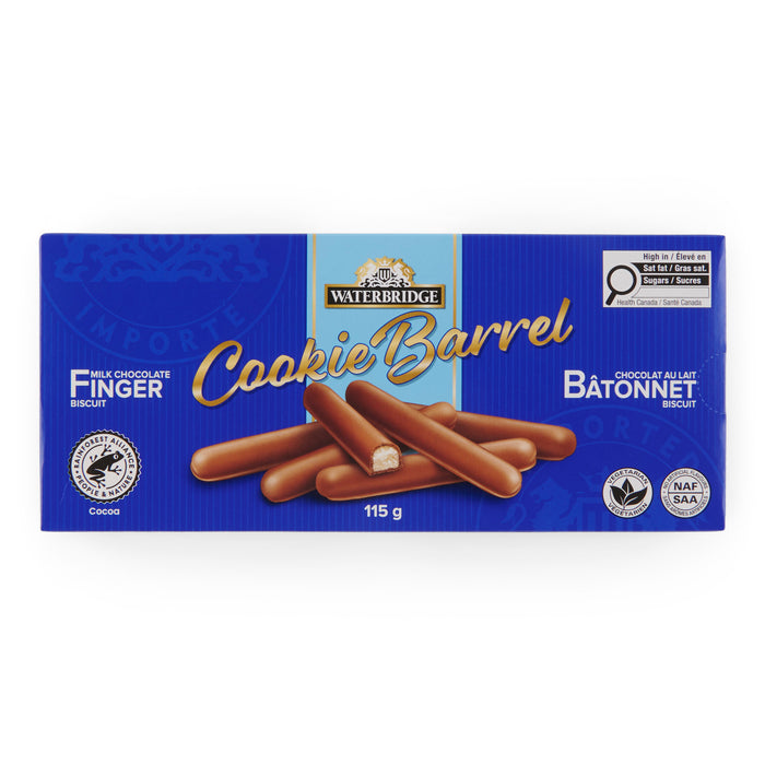 Waterbridge Cookie Barrel Chocolate Fingers, 115 g