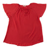 Blouse à col en V fendu et à manches courtes pour femmes