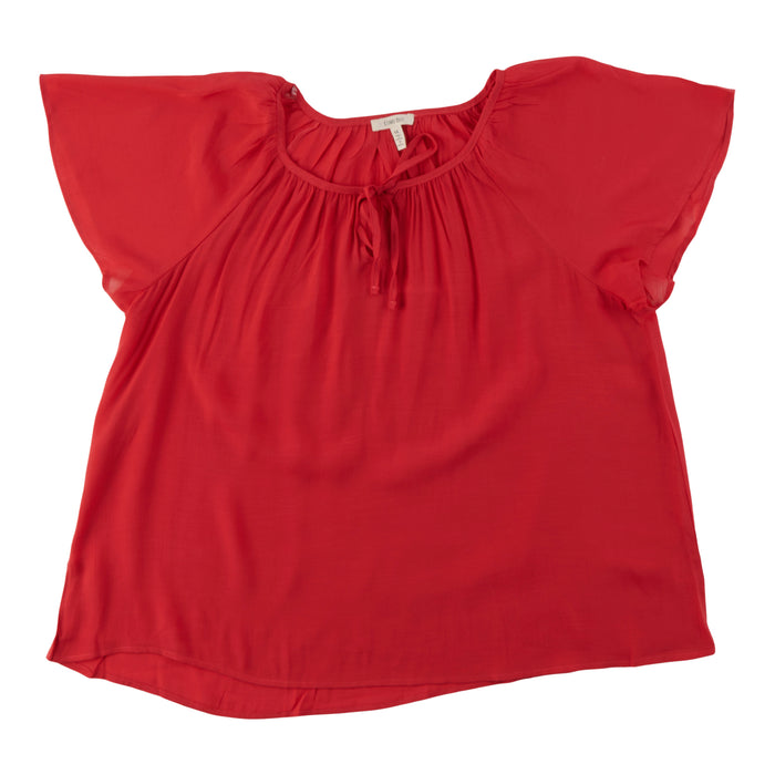 Women's Plus Split V-Neck Short Sleeve Blouse