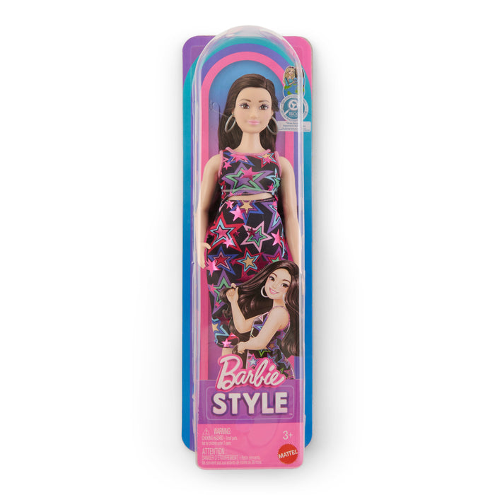 Barbie Fashionistas Style Doll in Star Print Dress