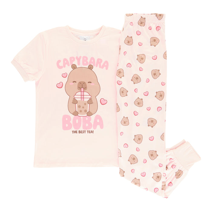 Pyjama CapyFun sous licence pour filles, 2 pièces