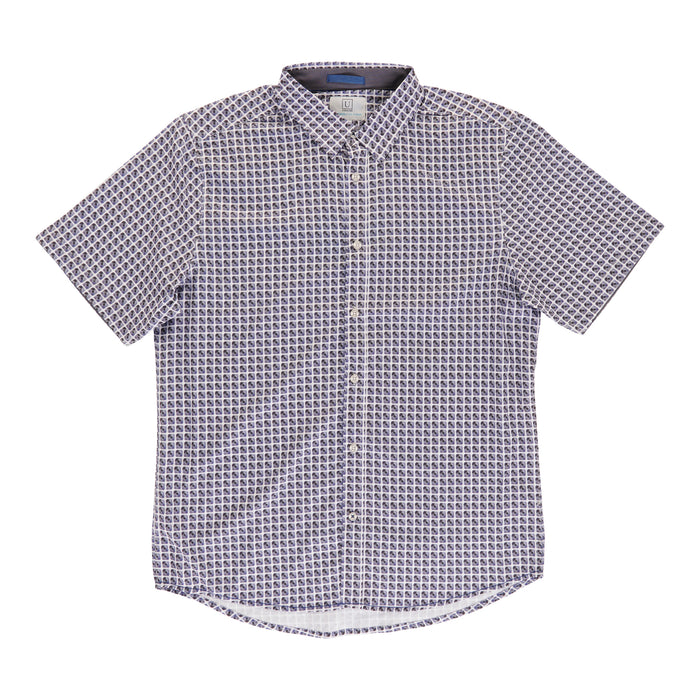 Chemise texturée à manches courtes pour hommes