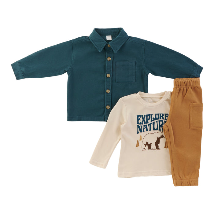 Infant Boys' Shacket Set, 3-Piece, Assorted