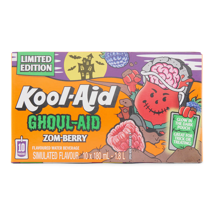 Kool-Aid Ghoul-Aid Zom-Berry Glow In The Dark Pouch, 177 ml, 10-Pack