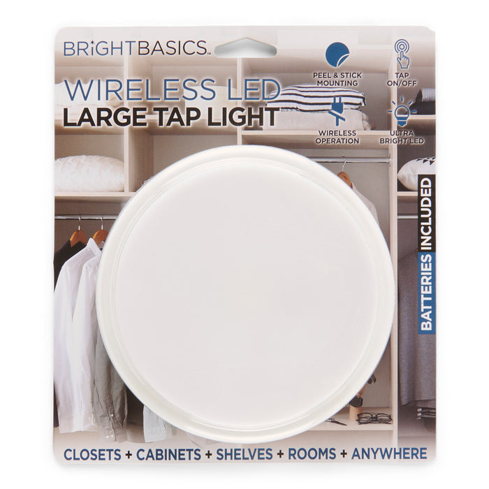 Lampe à pression à DEL sans fil Bright Basics, 5,4 po x 5,4 po