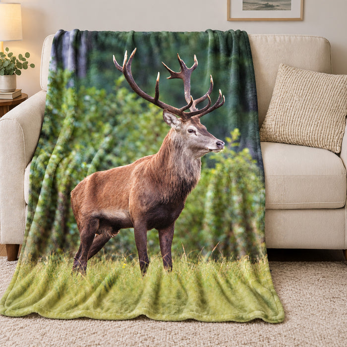 Printed Microfiber Animal Throw, 48-in x 60-in.