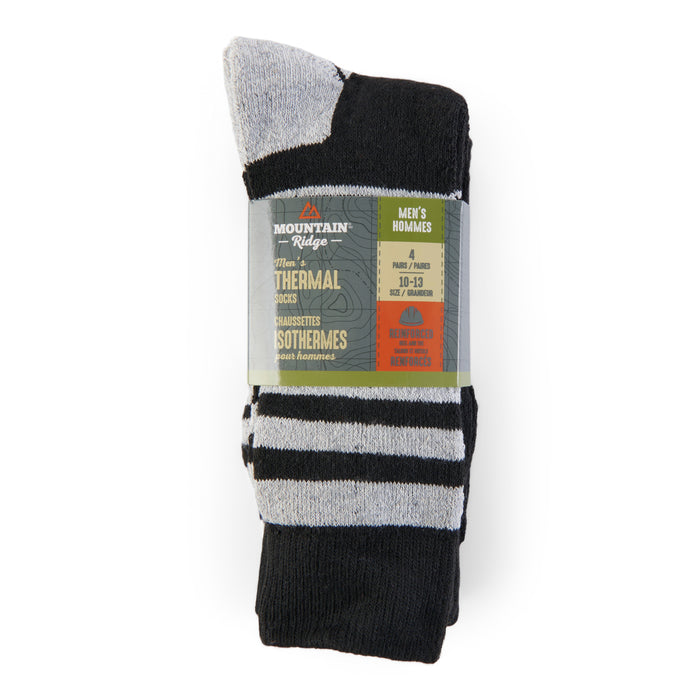 Mountain Ridge Men's Thermal Crew Socks, 4-Pack