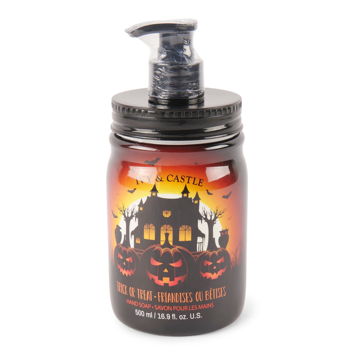 Savon pour les mains dans un pot Mason à thématique d'Halloween Ivy & Castle, 500 ml