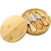 JS Gourmet 2-in-1 Round Cheese Board With 3 Knives Set