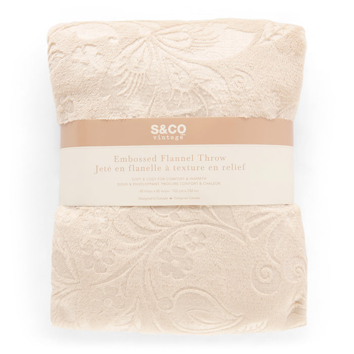 Embossed Flannel Throw, 48-in x 60-in.