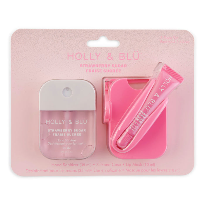 Désinfectant pour les mains et brillant à lèvres avec étui Holly & Blu, 45 ml