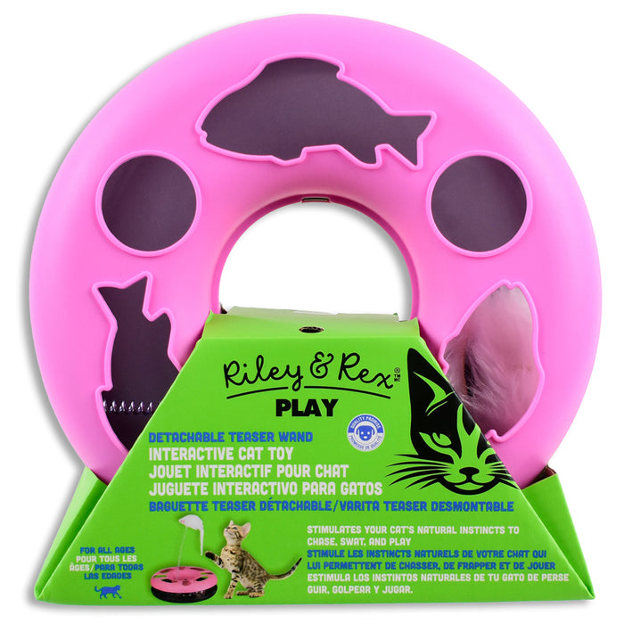Riley & Rex Plush Mouse Cat Teaser with Roller, 9 in.