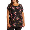 lily morgan Women's Plus Printed Eyelet Trim Top