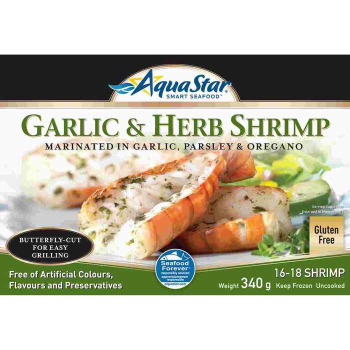 AquaStar Garlic and Herb Shrimp - 340g