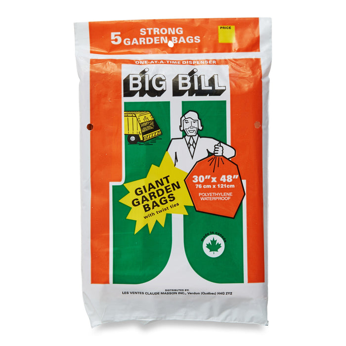 Big Bill Polyethylene Waterproof Garden Bag, 30-in x 48-in, Orange