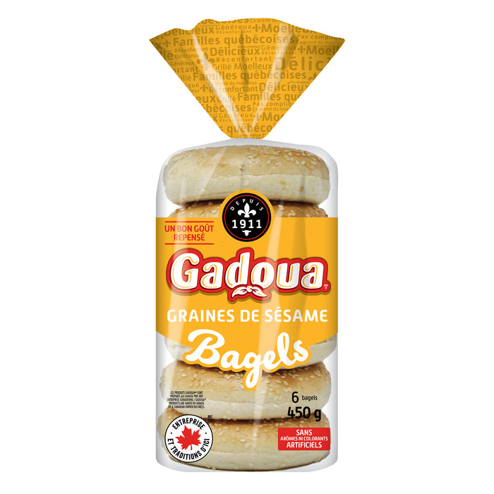 Bagels aux graines de sésame Gadoua, emballage de 6, 540 g