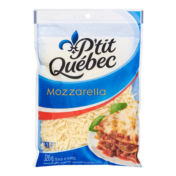 Fromage mozzarella râpé P'tit Québec – 320 g