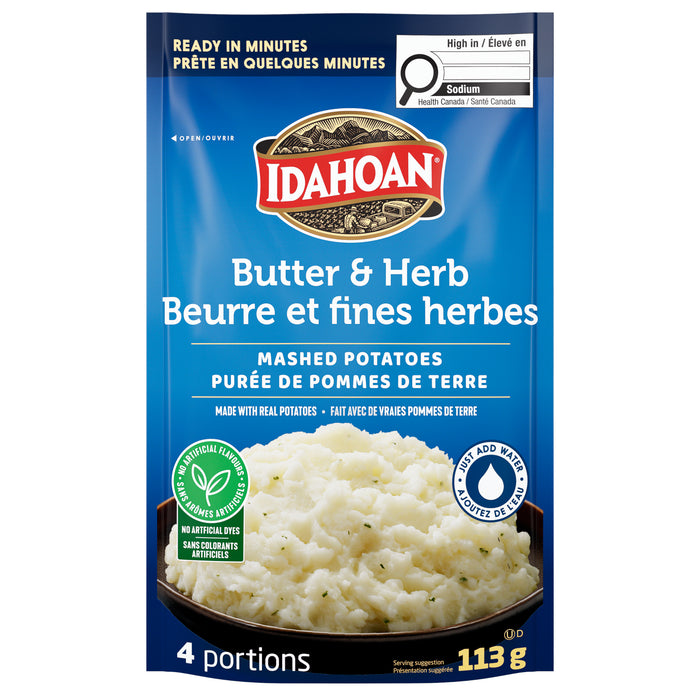 Idahoan Butter and Herb Mashed Potatoes - 113g