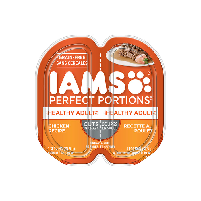 Nourriture humide pour chats IAMS Perfect Portions Coupes en sauce recette au poulet 75 g