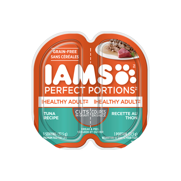 Nourriture humide pour chats sans céréales IAMS Perfect Portions Coupes en sauce recette de thon 75 g