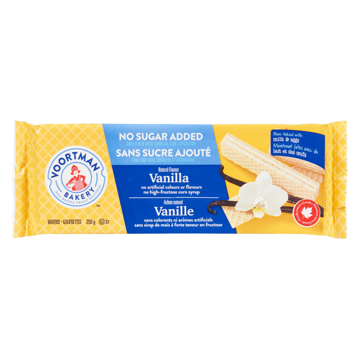 Voortman Bakery No Sugar Added Vanilla Wafers, 250-g