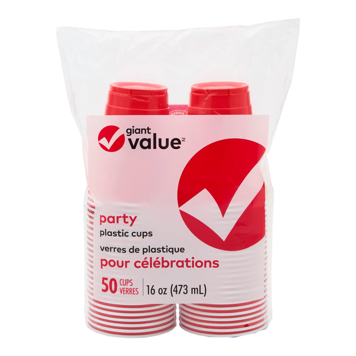 Gobelets rouges surdimensionnés Giant Value, emb. de 50, 473 ml