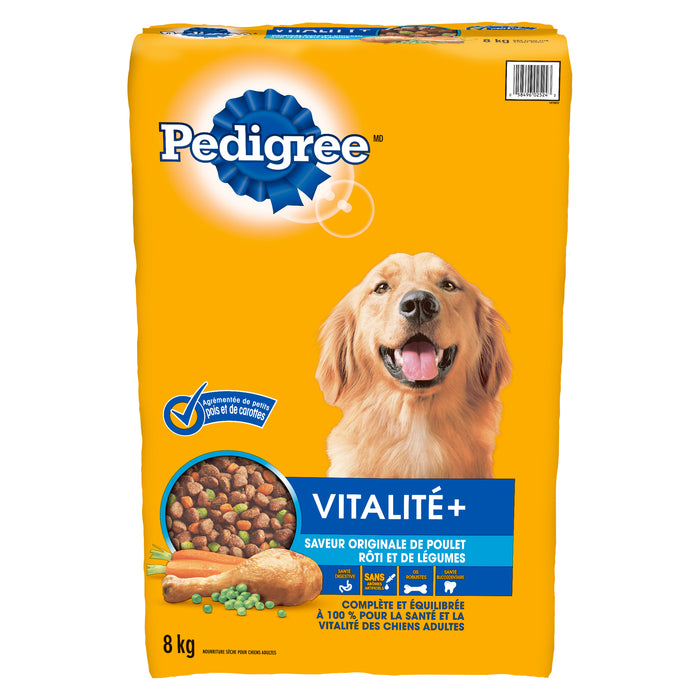 PEDIGREE Vitality+ Adult Dry Dog Food Original Roasted Chicken and Vegetable, 8 kg