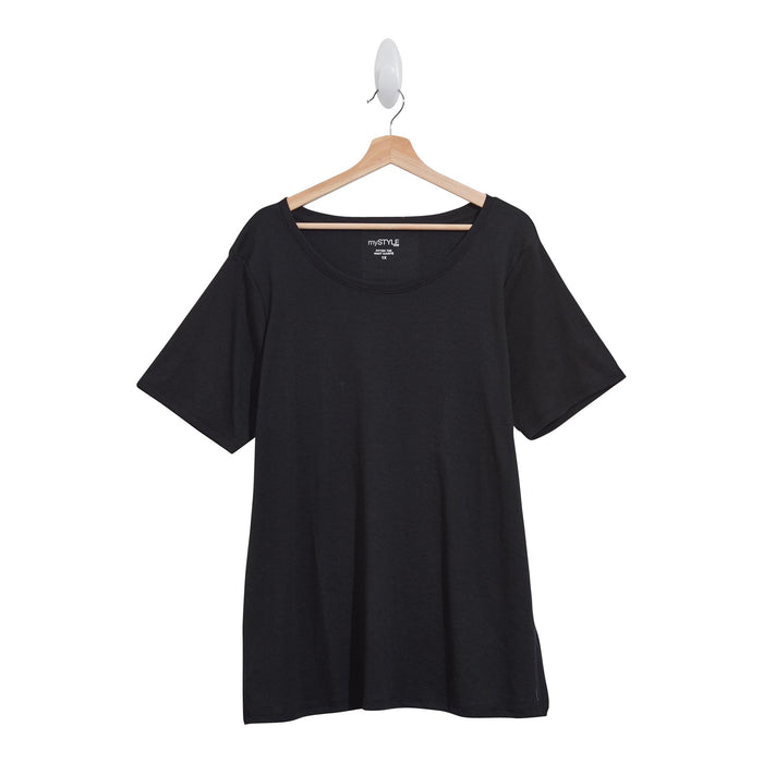 T-shirt noir cintré taille Plus mySTYLE pour femmes