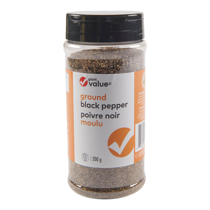 Poivre noir moulu Giant Value, 200 g